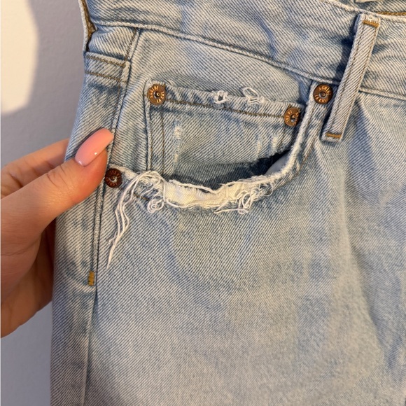 Agolde Light Blue Straight Leg Jeans Size 24 - Picture 5 of 6